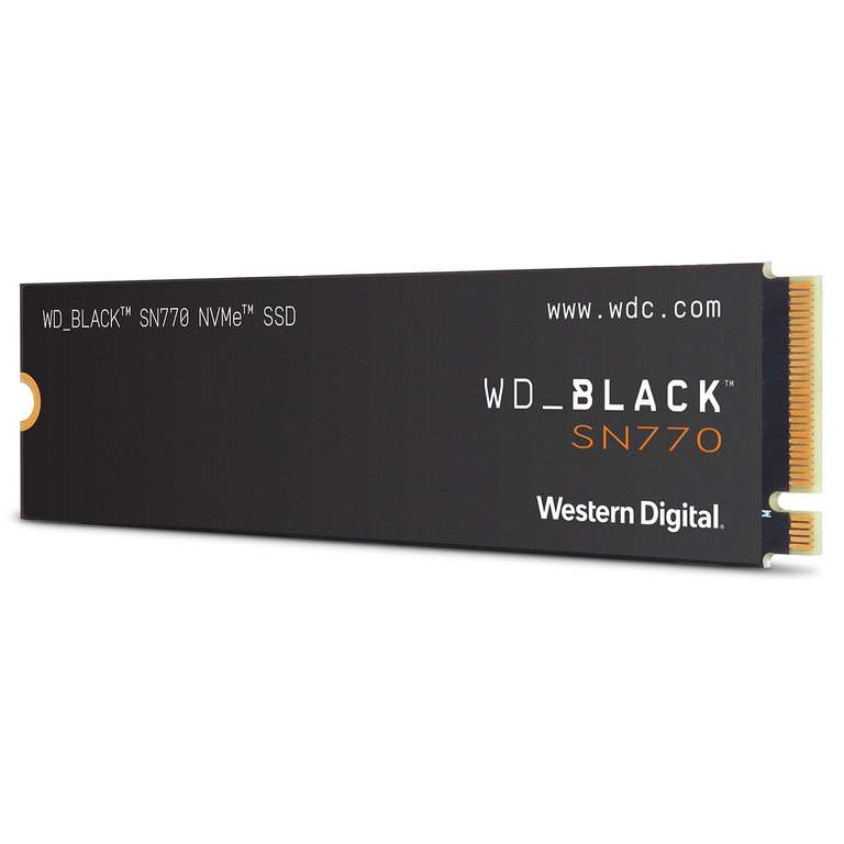 SSD interne M.2 NVMe Western Digital WD Black SN770 - 1 To, PCIe 4.0, NAND 3D TLC (Jusqu'à 5150-4900 Mo/s en Lecture-Ecriture)
