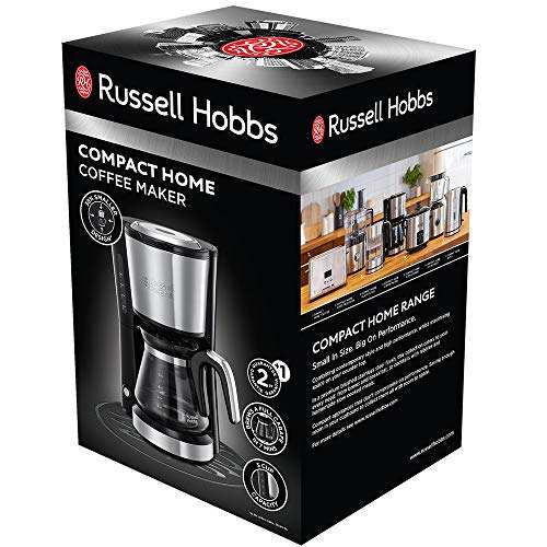 Cafetière à filtre Russell Hobs 24210-56 - 5 tasses, verseuse en verre 0,6L, filtre permanent amovible inclus