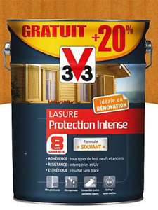 Lasure bois protection intense V33 - 6L, Différentes teintes
