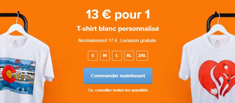 T-Shirt personnalisable - blanc (tailles S à XXL)