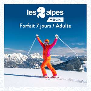 Sélection de Forfaits Ski - Ex : Skipass 7 Jours consécutifs pour Adulte - Les Deux Alpes