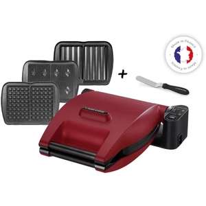 Croque, gaufrier, gaufrette Lagrange Premium Gaufres - Rouge Mat (3 plaques + spatule)