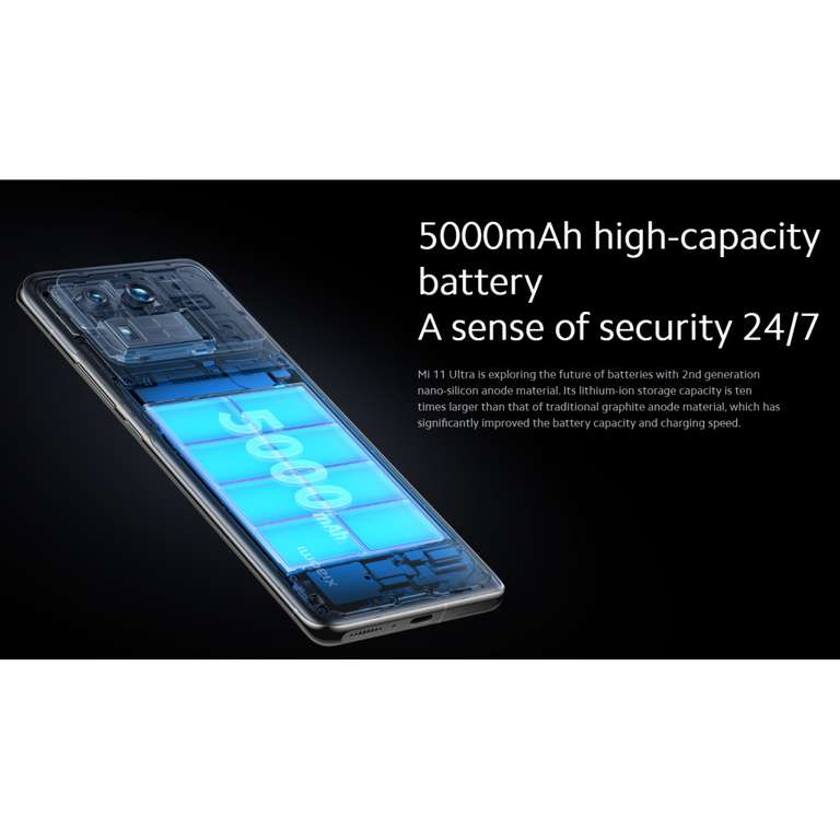 Smartphone 6.81" Xiaomi Mi 11 Ultra 5G - WQHD AMOLED 120 Hz, Snapdragon 888, 12 Go RAM, 256 Go, ROM Globale (Entrepôt France)
