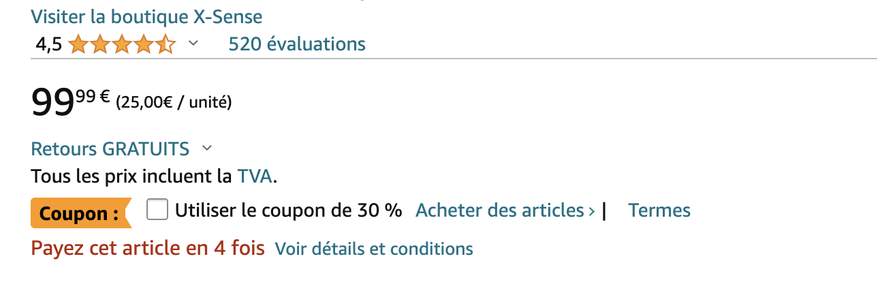 Détecteur de Fumée Wi-FI X-Sense FS31 - Kit Sécurité Maison avec