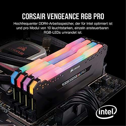 Kit mémoire RAM Corsair Vengeance RGB Pro - 32 Go (2 x 16 Go), DDR4, 3200 Mhz, C16 (CMW32GX4M2E3200C16)