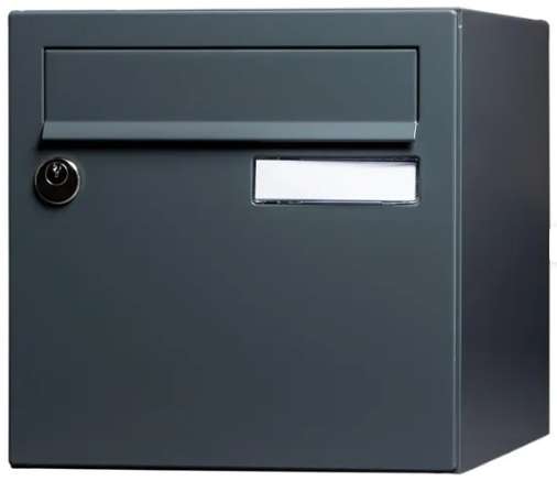 Boîte aux lettres normalisée Renz Essentiel - 1porte extérieur, acier gris brillant