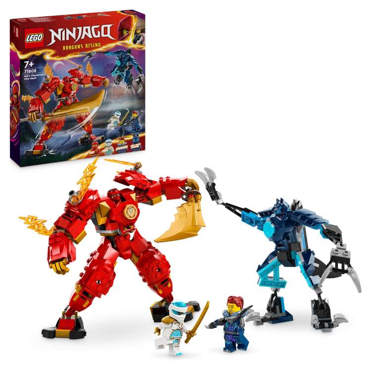 Jeu de construction Lego Ninjago (71808) - Le Robot Élémentaire du Feu de Kai + Minifigurines Kai et Zane (via coupon)