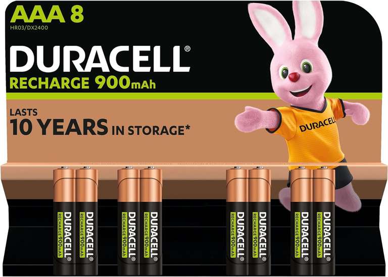 Lot de 8 Piles rechargeables AAA Duracell –