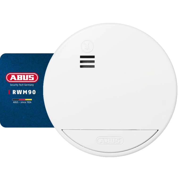 Détecteur Fumée ABUS RWM90 - Batterie 5 Ans - Alarme 85dB - Certifié EN14604