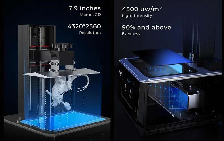 Imprimante 3D Résine Creality Halot One Plus + 1kg de résine (store.creality.com)