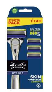Rasoir Wilkinson Hydro 5 Skin Protection Sensitive + 4 recharges (via 11,89€ sur la carte de fidélité)