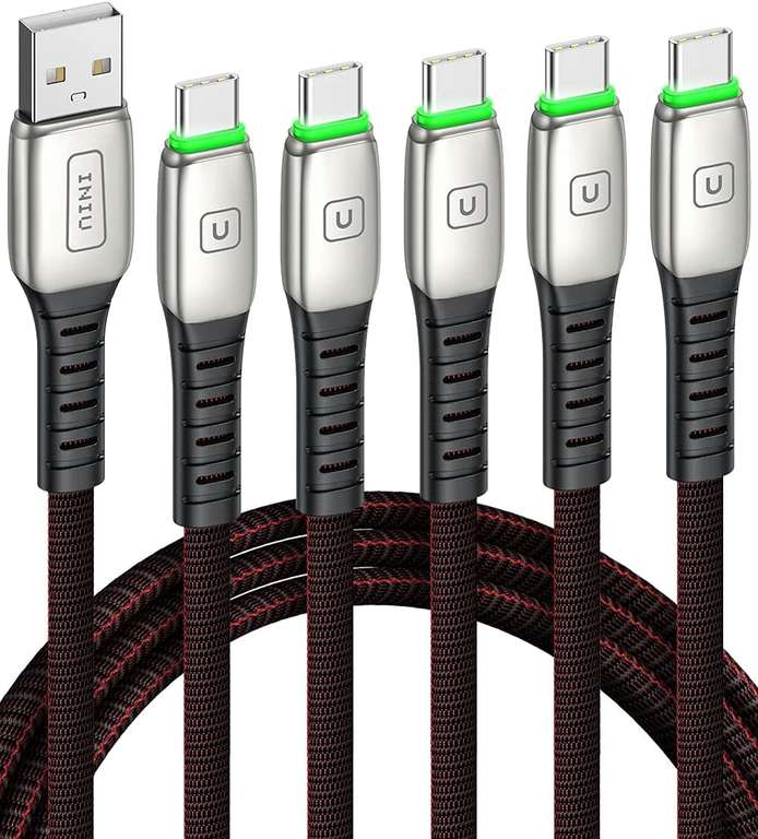 Lot de 5 Câbles USB C / USB A Inui - 3.1A A, nylon tressé