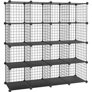 16 Cubes de Rangement en Treillis Metallique Songmics - Armoire avec Étageres Modulaires (Vendeur Tiers)