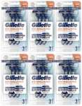 Lot de 6 paquets de 3 rasoirs jetables Gillette SkinGuard - peaux sensibles (18 rasoirs)