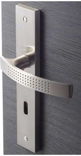 Sélection de poignées de porte en promotion - Ex : 2 poignées de porte Louna entrée de clé INSPIRE, aluminium entraxe 195 mm