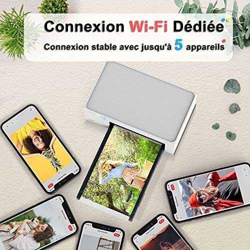Imprimante Photo WiFi ‎Liene DHP513 - blanc, avec 20 papiers 10x15cm  (vendeur tiers) –
