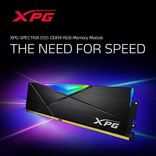 Kit mémoire RAM DDR4 Adata XPG Spectrix D55 - 16 Go (2 x 8 Go), 3200 MHz, CL16, RGB