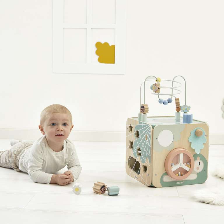 Chariot en bois de 16 cubes Escargot Sweet Cocoon Janod | King Jouet France - Jouets à emboîter, à empiler