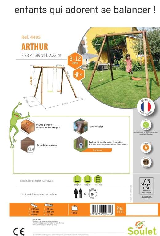 Portique en bois pour enfants Soulet Arthur - 278x189x222cm