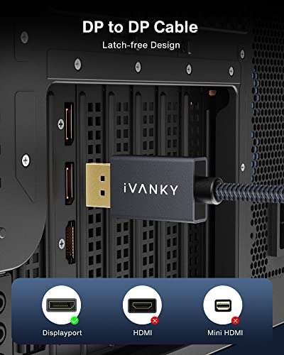 Câble DisplayPort iVanky - 2m, Certifié VESA (Vendeur tiers)