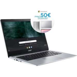 PC Portable 14" Acer Chromebook CB314-1HT-P39K - FHD IPS Tactile, N5030, RAM 8 Go, eMMC 64 Go, Chrome OS (via ODR 50€)