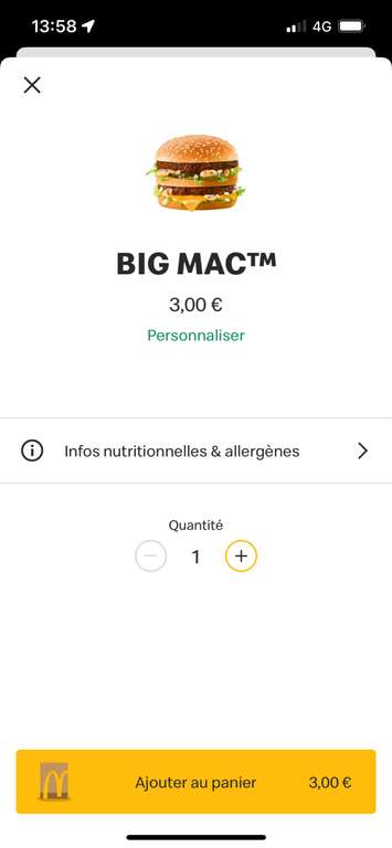Big Mac à 3€ - Lyon Opéra (69)