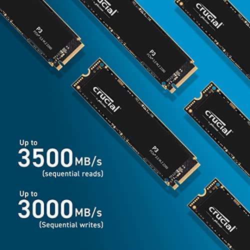 SSD interne M.2 NVMe PCIe 3.0 Crucial P3 - 4 To (Boulanger + 9.35€ en Rakuten Points)