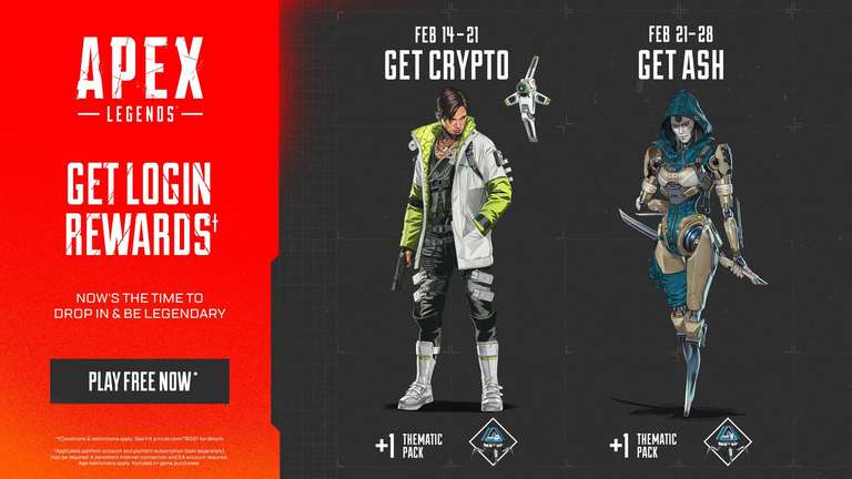 Contenus Numériques Gratuits sur le jeu Apex Legends : Crypto et Ash Gratuits sur Consoles et PC (Dématérialisés)