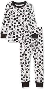 Pyjama Amazon Essentials Disney Mickey en Coton - Noir et blanc, Coupe Ajustée, taille 9 ans