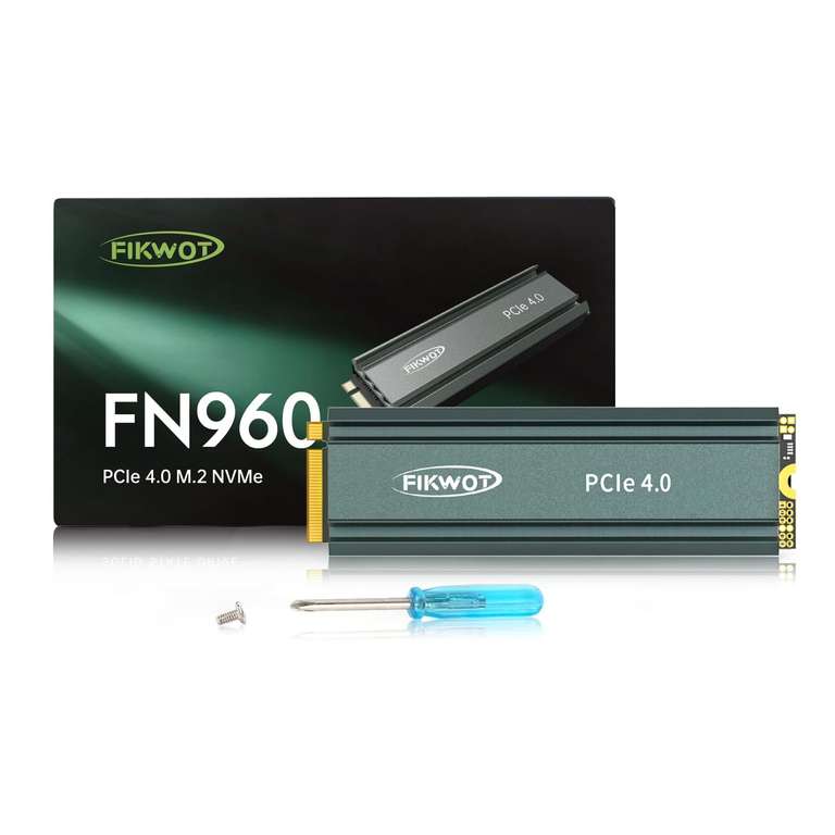 SSD Interne M.2 Fikwot FN955 - 1To PCIe Gen4 - Jusqu'à 7350Mo/s, Cache SLC Dynamique avec dissipateur (Vendeur Tiers)