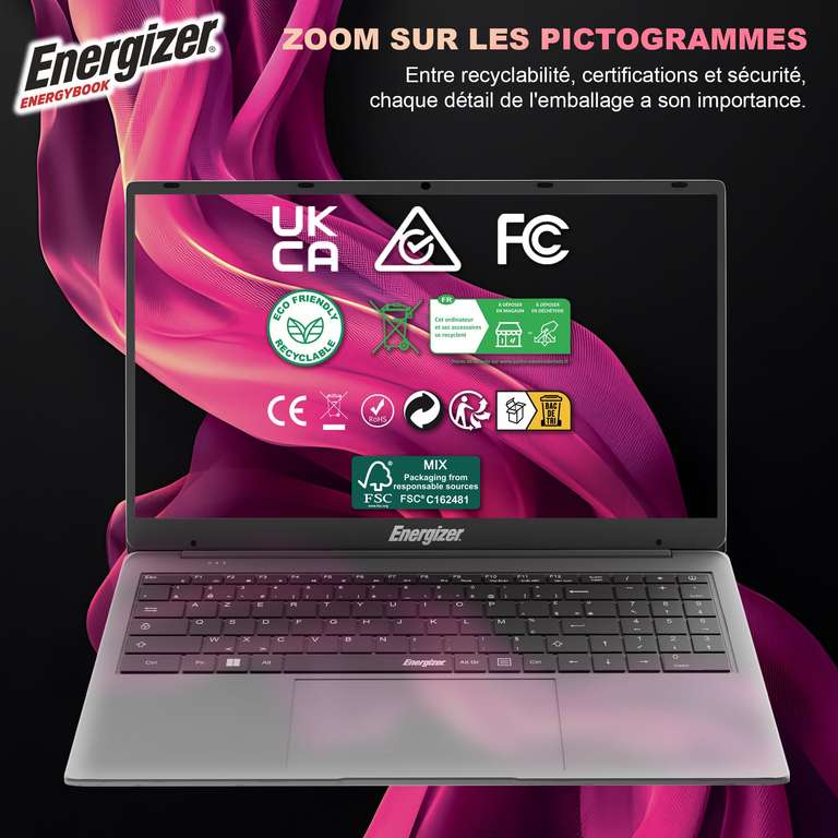 Ordinateur Portable Energizer EnergyBook 17.3" - Intel Celeron, 8Go RAM, 256Go SSD | Windows 11 AZERTY