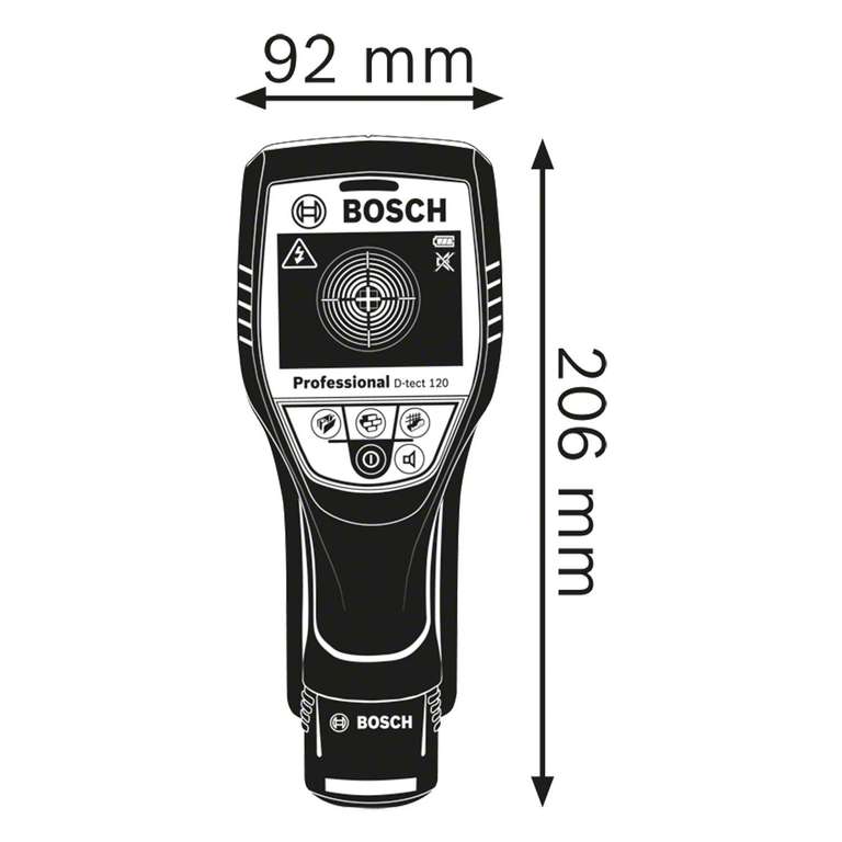 Appareil de localisation Bosch Professional System D-tect (12 V, profondeur de localisation : 60/38/60/120/120 mm, L-Boxx)