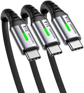 Pack de 3 câbles USB Type A vers Type C INIU - 0.5m + 2m + 2m (vendeur tiers - via coupon)