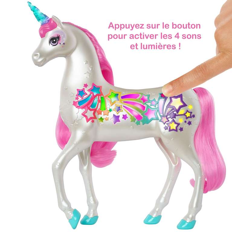 Jouet Barbie dreamtopia licorne Arc en ciel