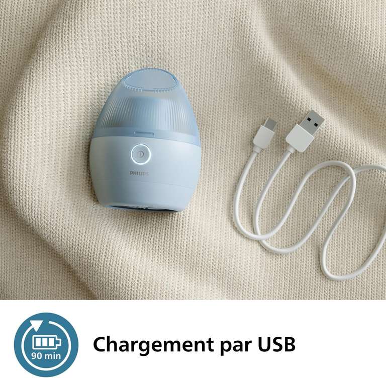 Rasoir Anti-bouloche et anti-peluche Philips Séries 1000 - Rechargeable USB (Frontaliers Belgique)