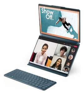 PC portable 13.3" Lenovo Yoga Book 9I - Double écran 13.3" 2.8K, i7 1355U, 16 Go RAM, 1 TO SSD (+ Base Pen + Clavier Folio Intel Evo)