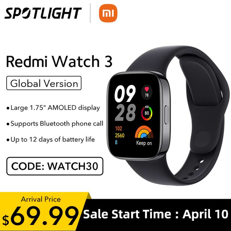 Montre Connectée XIAOMI Redmi Watch 3 Active - Noir