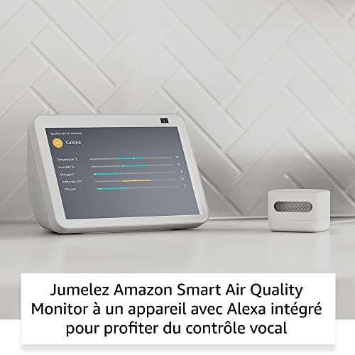 Amazon Smart Air Quality Monitor + Assistant vocal Echo Dot 4 (Blanc)