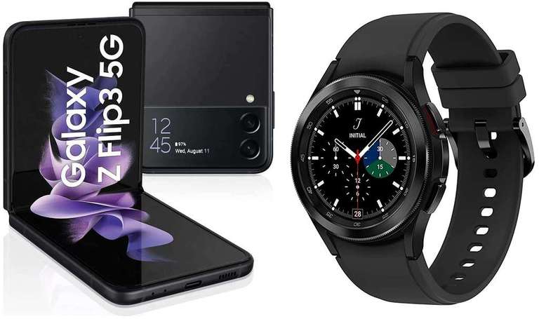 Smartphone 6.7" Samsung Galaxy Z Flip 3 + Montre Galaxy Watch 4 Classic 46 mm (+ Jusqu'à 120€ sur la carte) - Via Reprise & ODR de 100€+50€