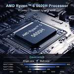 Mini PC Alliwava - AMD Ryzen 5 5600H, 16 Go RAM DDR4-3200M, 512 Go SSD PCIe (Vendeur Tiers)