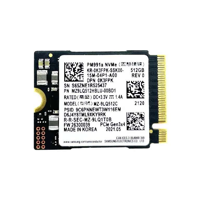 Nouveau disque dur Samsung PM991a SSD 256 Go NVMe M.2 2230 PCIe x4, Ordinateurs \ Computer components \ Disques durs \ SSD