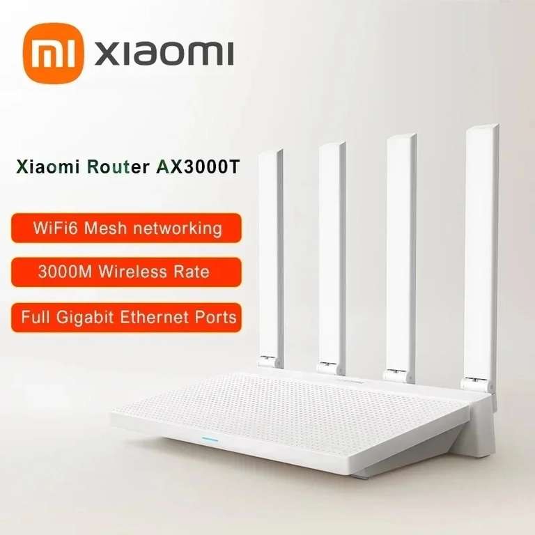 Routeur Wifi Xiaomi AX3000T - Wifi 6, Mesh, NFC, 256Mo RAM, 3 LAN, 1 WAN