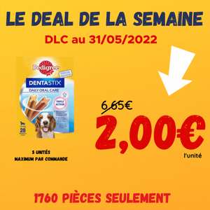 Paquet de 28 Bâtonnets Sticks Pedigree Dentastix pour chien médium - 720g, DLC Courte (15€ d'achat minimum)