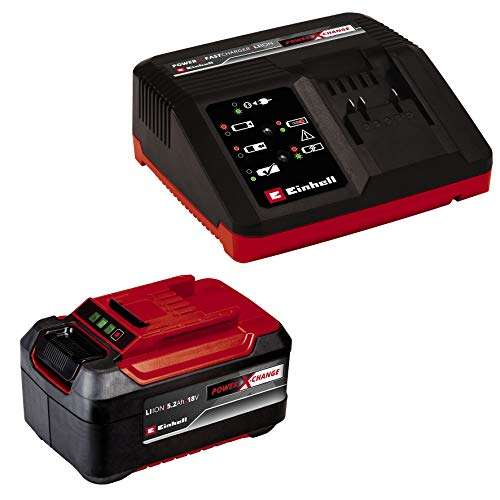 Kit Batterie + Chargeur Einhell Starter Kit 5,2 Ah Power X-Change - 18V, 1260W max