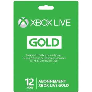 Abonnement Xbox Live Gold 12 mois - Compte Français / Europe (Dématérialisé)