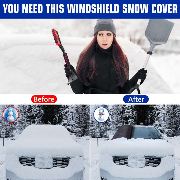 Pare-brise magnétique de voiture Couverture de neige Hiver Frost