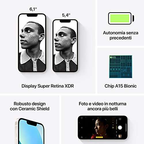 Smartphone 6.1" Apple iPhone 13 - 128 Go - Lumière Stellaire ou Bleu