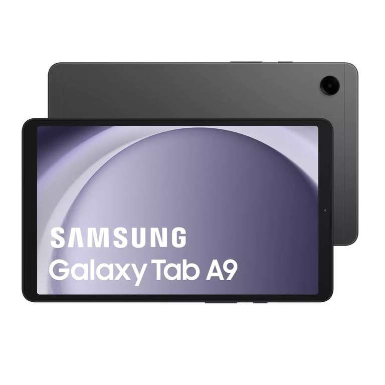 Tablette 8,7" Samsung Galaxy Tab A9 Wifi 128 Go - Gris Anthracite + Book Cover Hybride offert (Via 50€ sur Carte Fidélité + ODR de 50€)