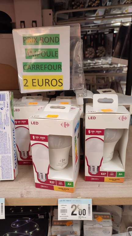 Sélection d'ampoules en promotion - Ex: Ampoule LED Carrefour E27 - Les Ulis (91)