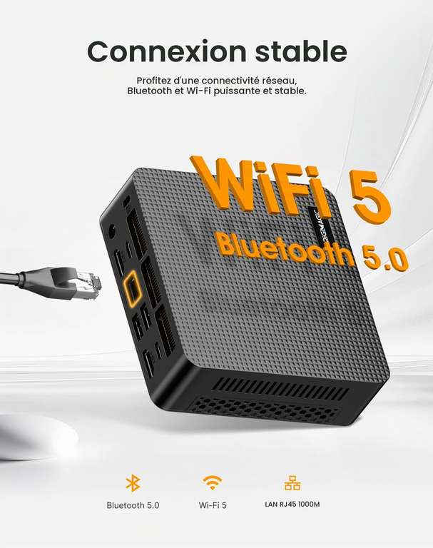 Mini PC Origimagic C5 Ryzen 5 3500U, 8 Go DDR4, 256 Go NVMe, WiFi 5 BT ...